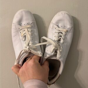 White Lace-Up Sneakers